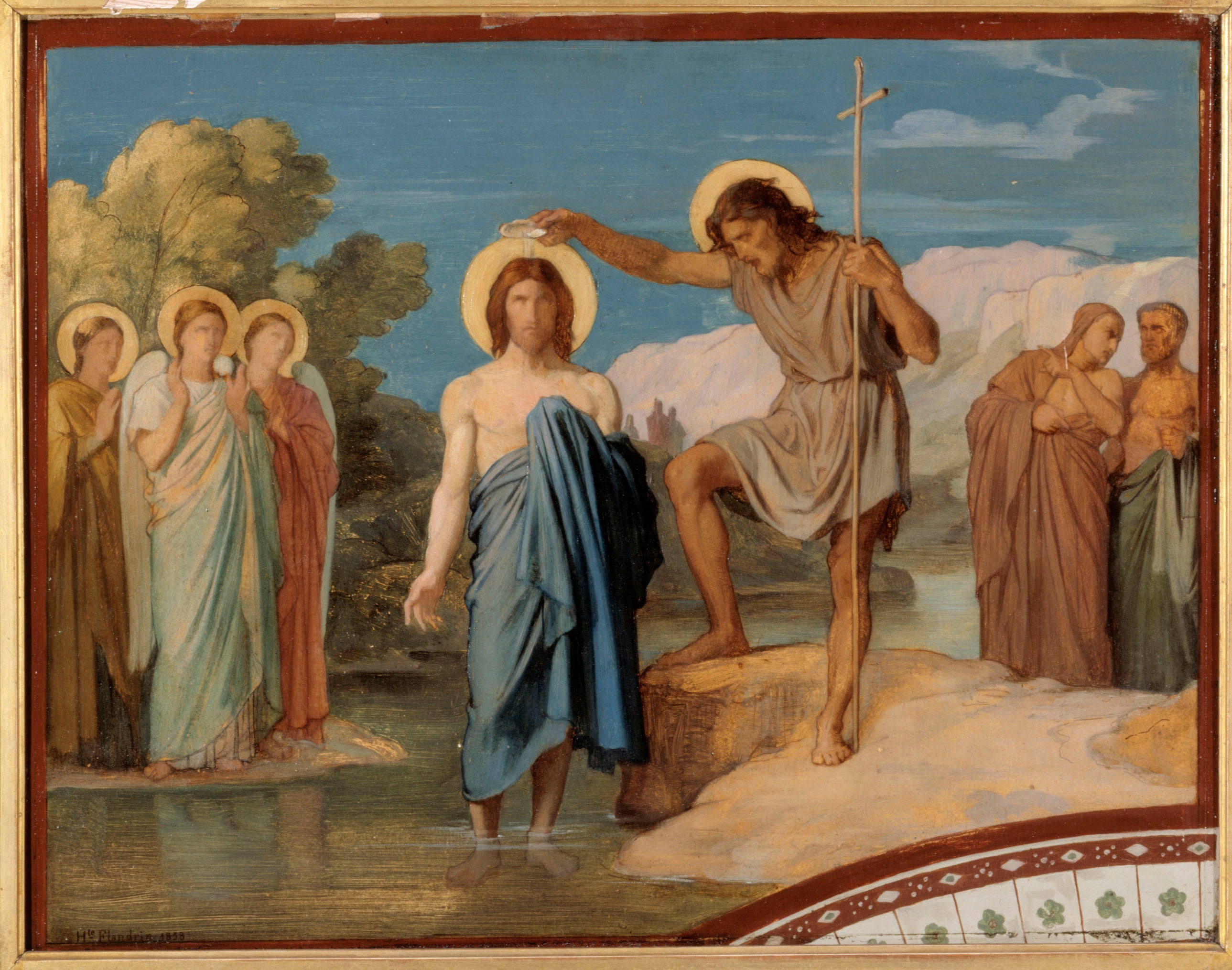 Le baptême du Christ Esquisse pour le décor de la nef de l'église Saint-Germain-des-Prés - Hippolyte Flandrin