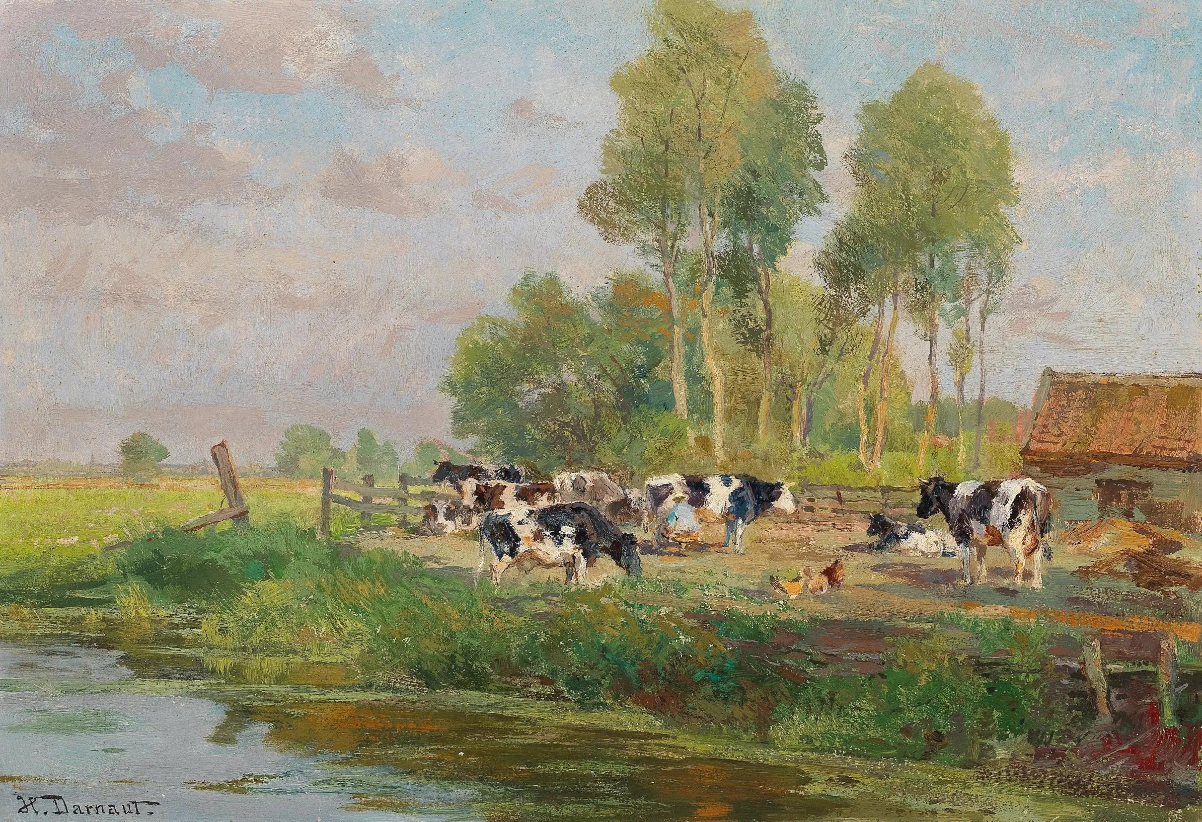 Vaches au pâturage - Hugo Darnaut - Alpha Reproduction