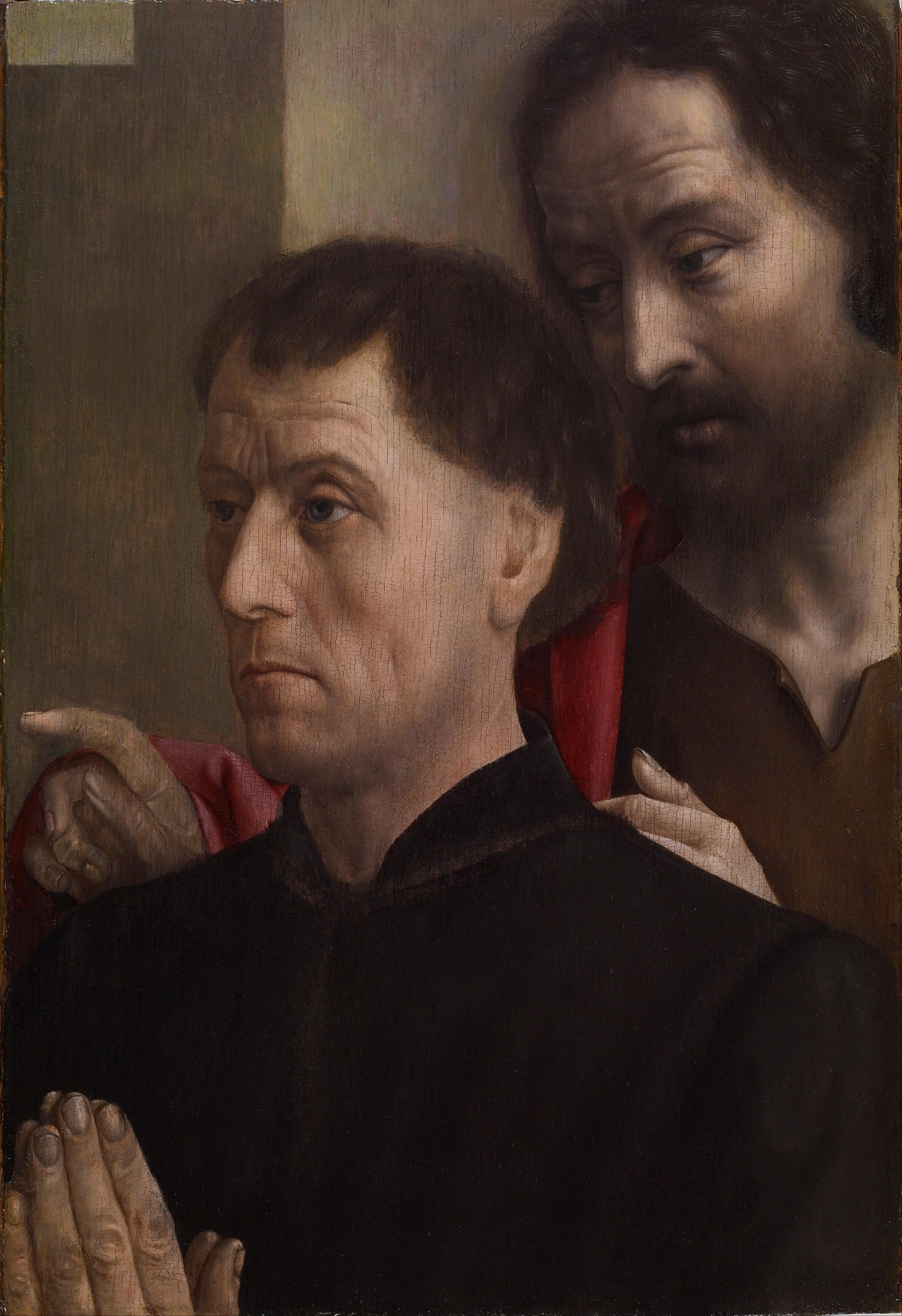 Portrait d'un homme en prière avec saint Jean-Baptiste - Hugo van der Goes