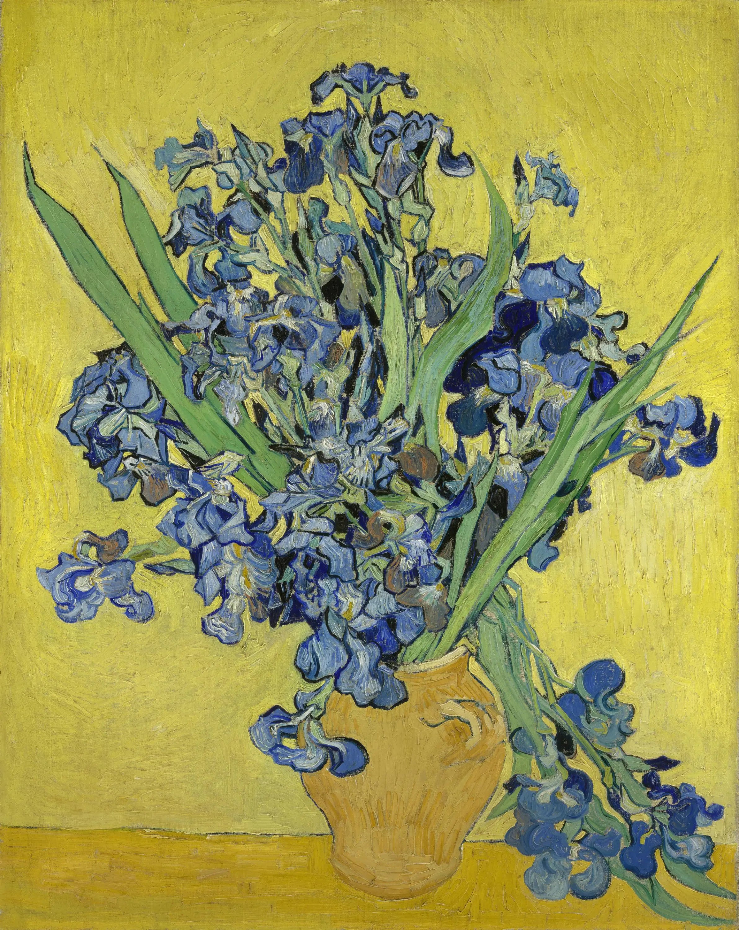 Reproduction du tableau « Vase d'iris - Vincent van Gogh » par Alpha Reproduction en peinture à l’huile