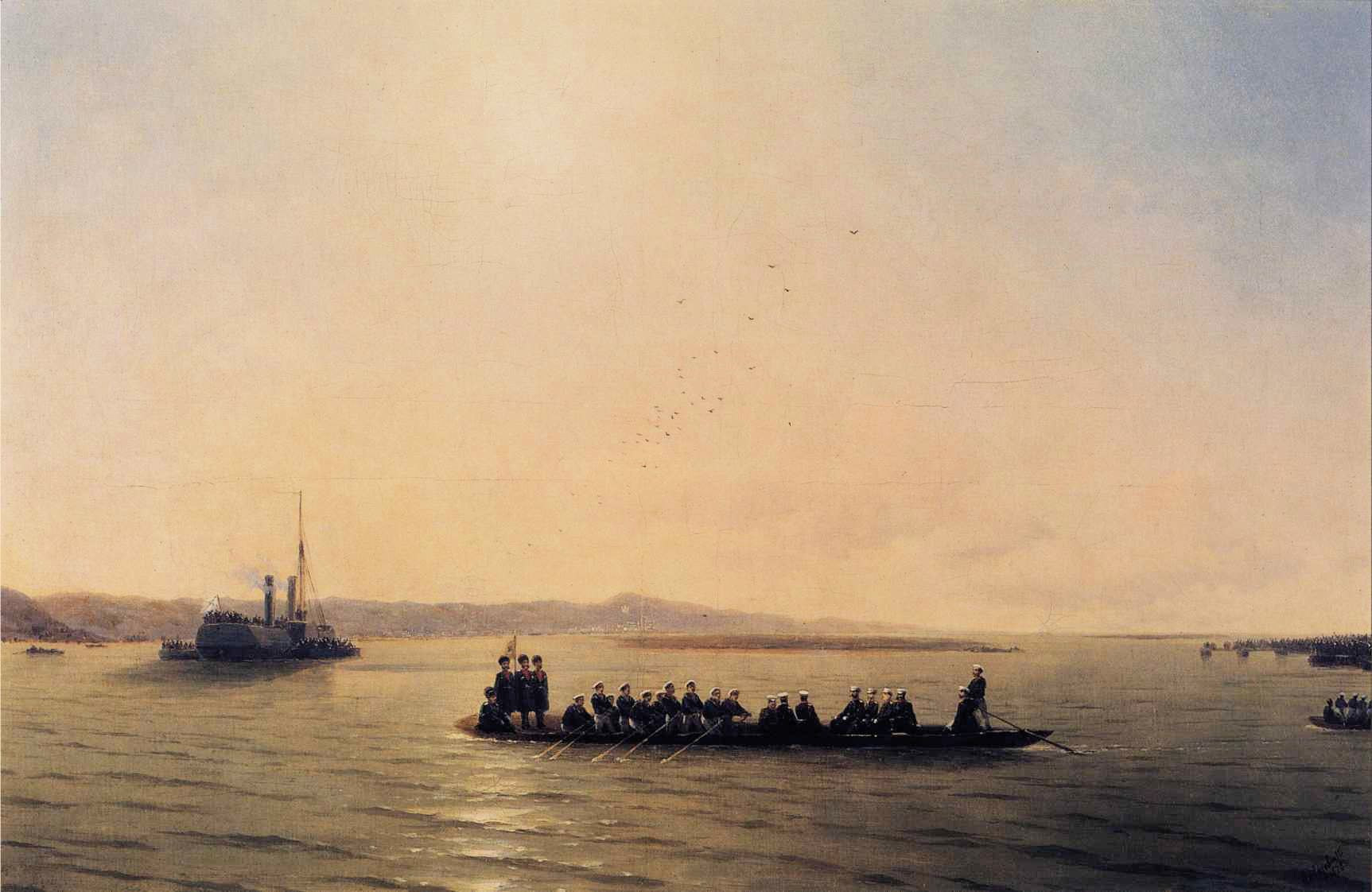 Alexandre II traversant le Danube - Ivan Aïvazovski