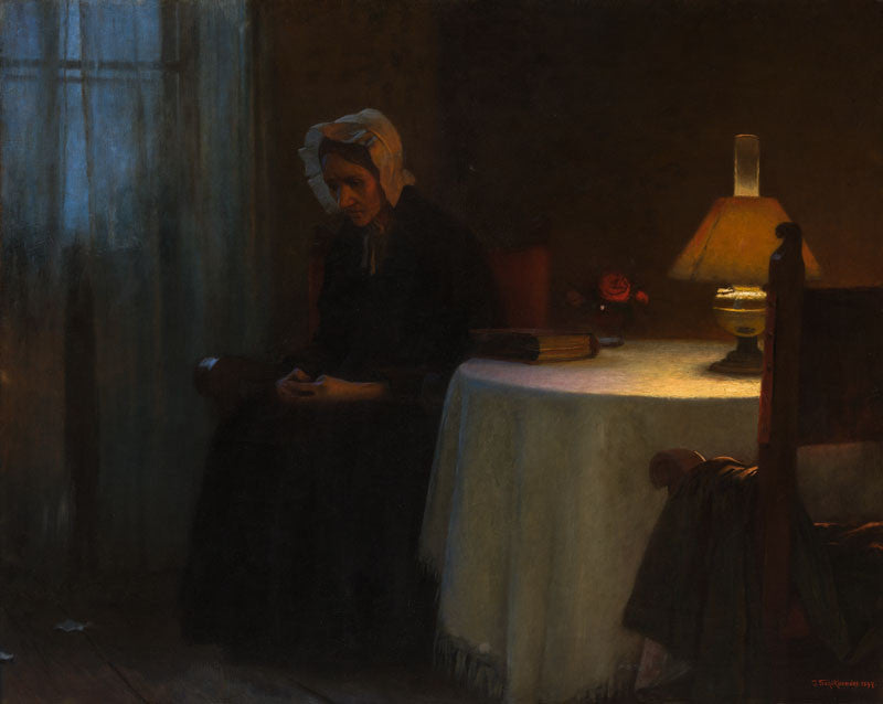 Le Soir — Vieille femme assise - Jakub Schikaneder