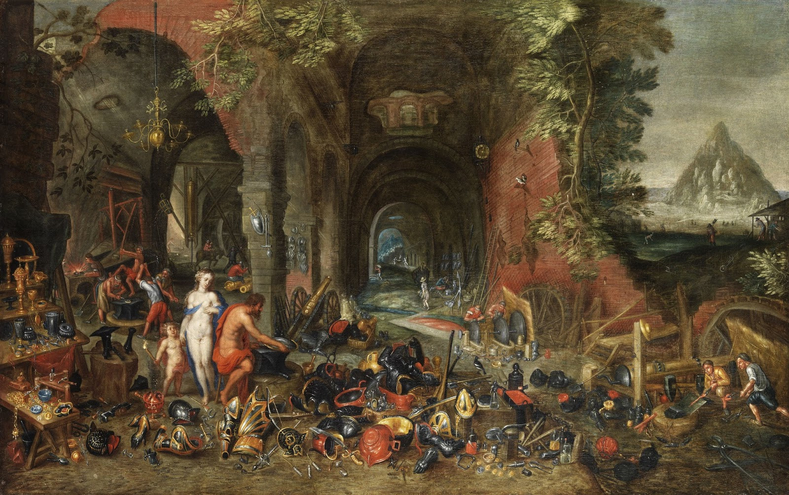 Allégorie du feu : Vénus dans la forge de Vulcain (Rome) - Jan Brueghel l'Ancien