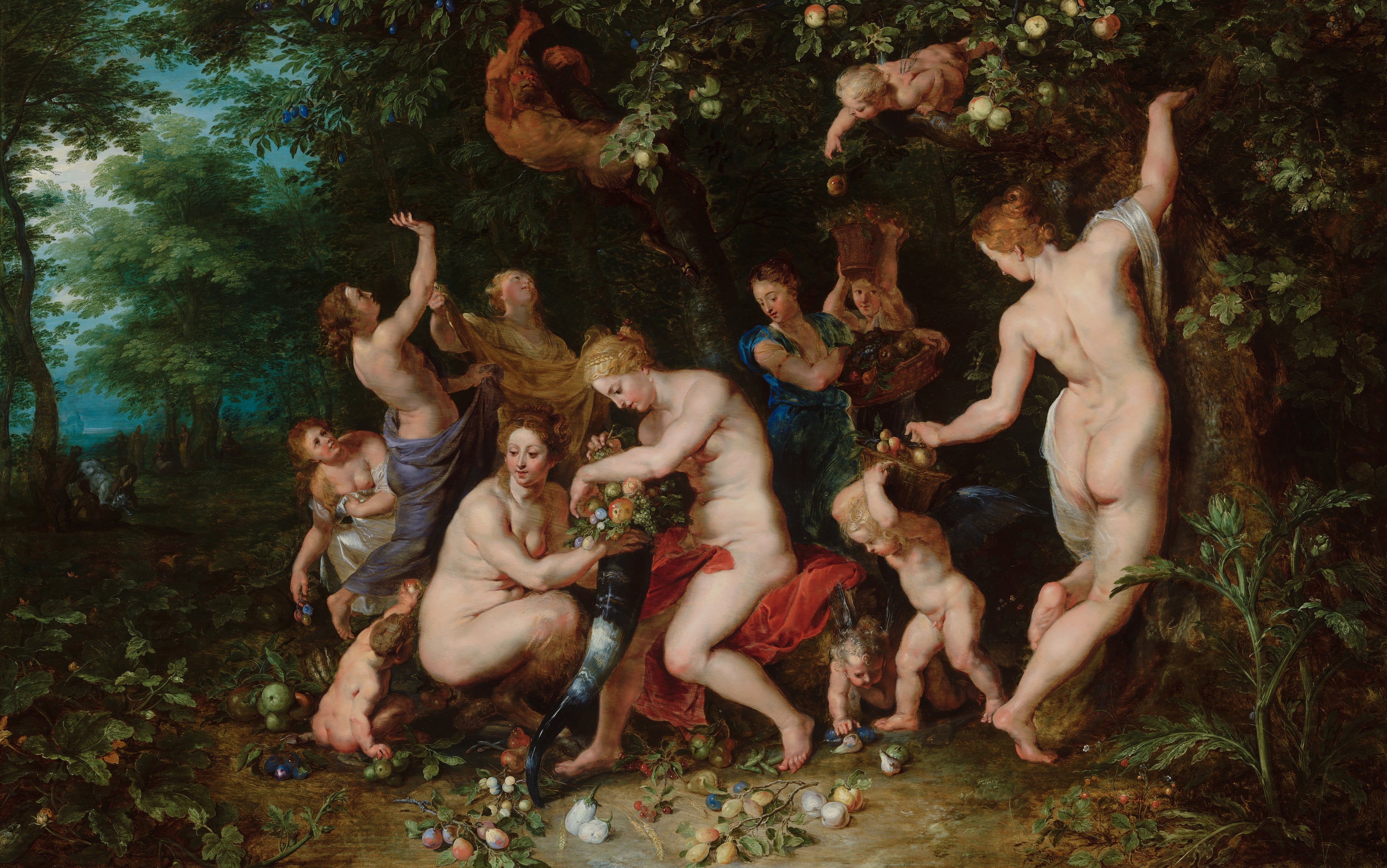 Nymphes remplissant la corne d'abondance - Jan Brueghel l'Ancien