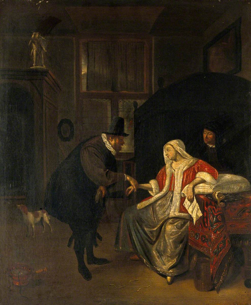 Un médecin prend le pouls d'une jeune fille amoureuse - Jan Steen
