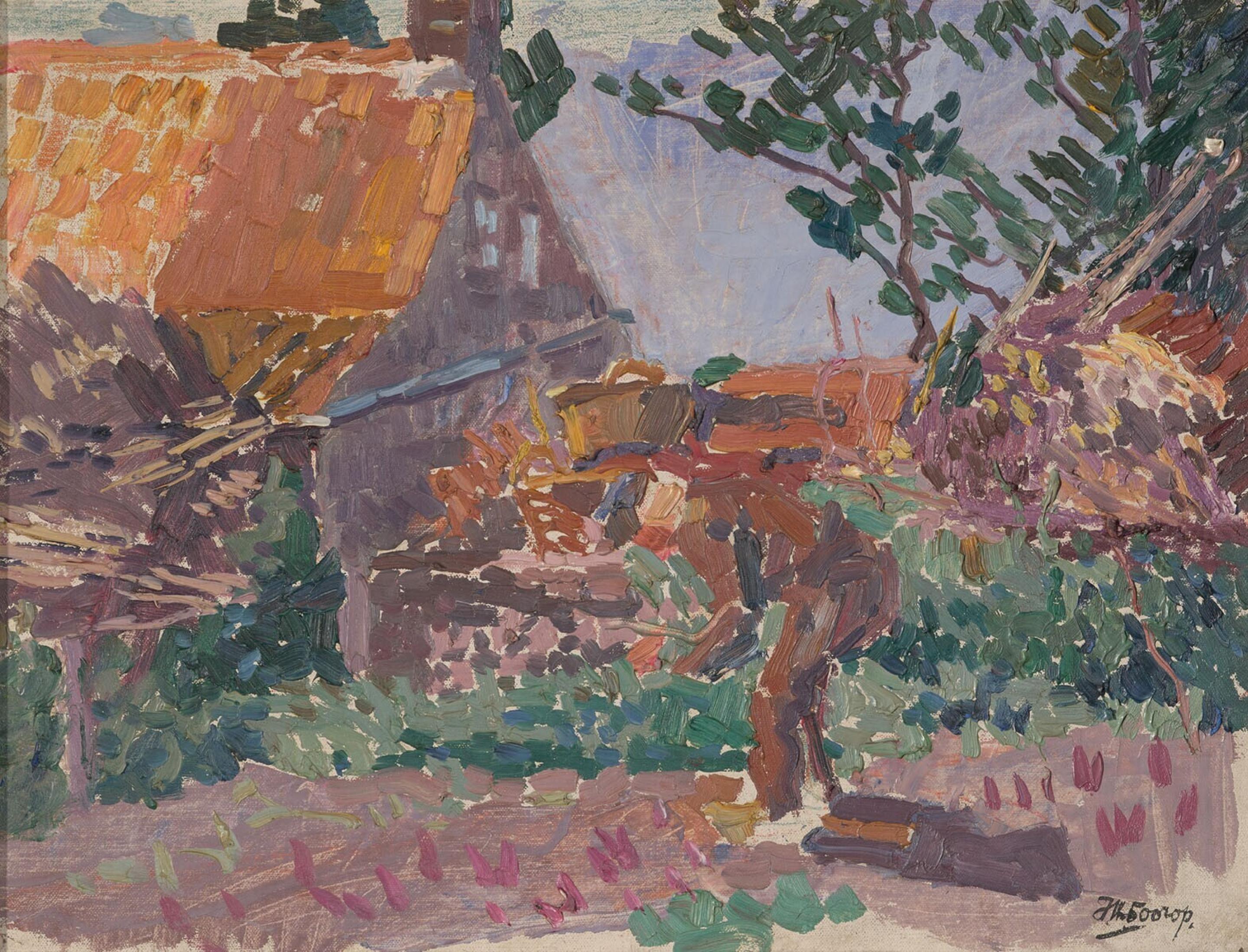 Agriculteur dans son potager - Jan Toorop - Alpha Reproduction