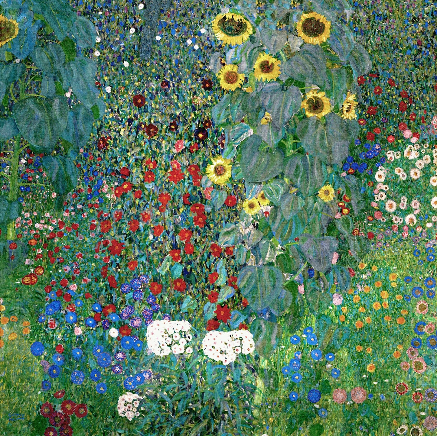 🌻✨ ひまわりのある田舎の庭 – グスタフ・クリムト（1905年頃〜1907年頃）