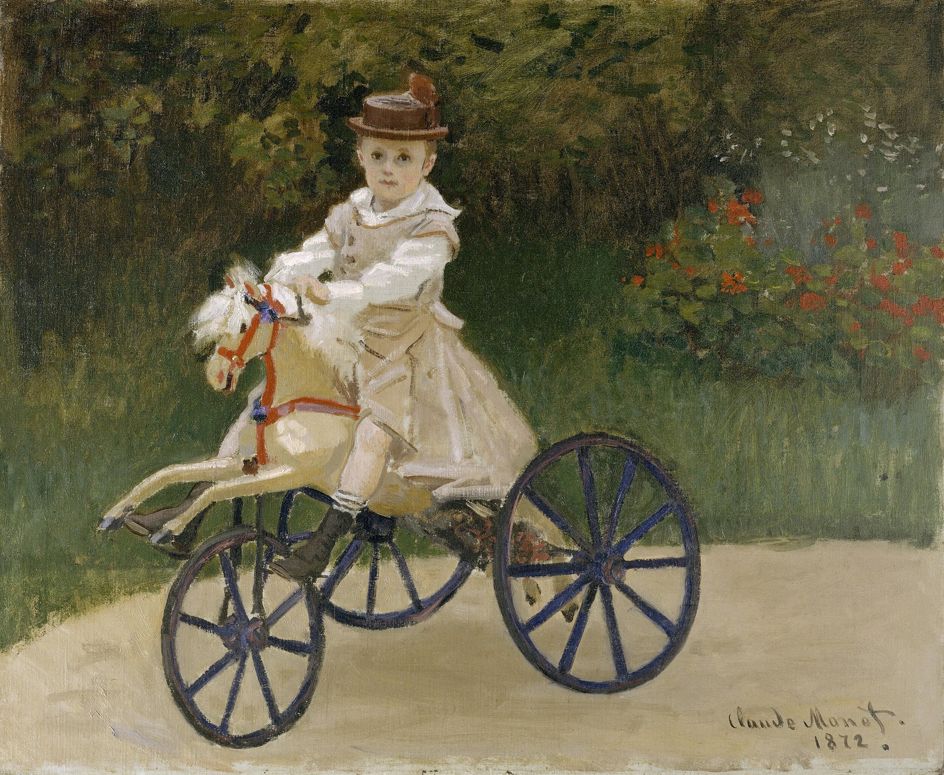 ジャン・モネ (1867-1913) が趣味の馬に乗っている - クロード・モネ