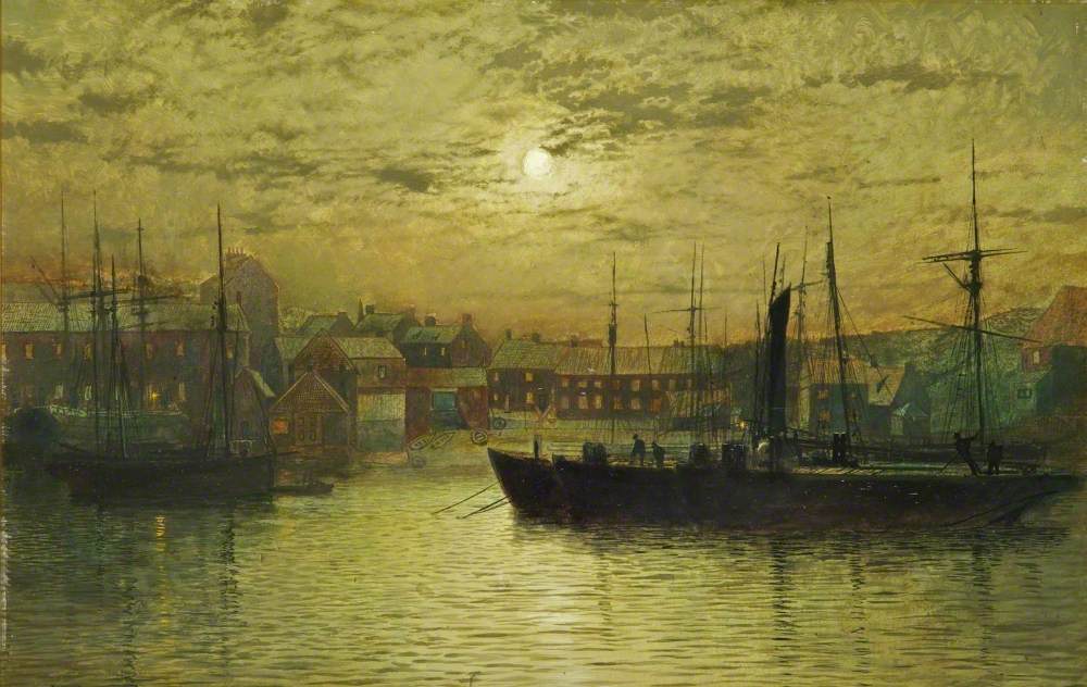 Le port de Whitby au clair de lune - John Atkinson Grimshaw