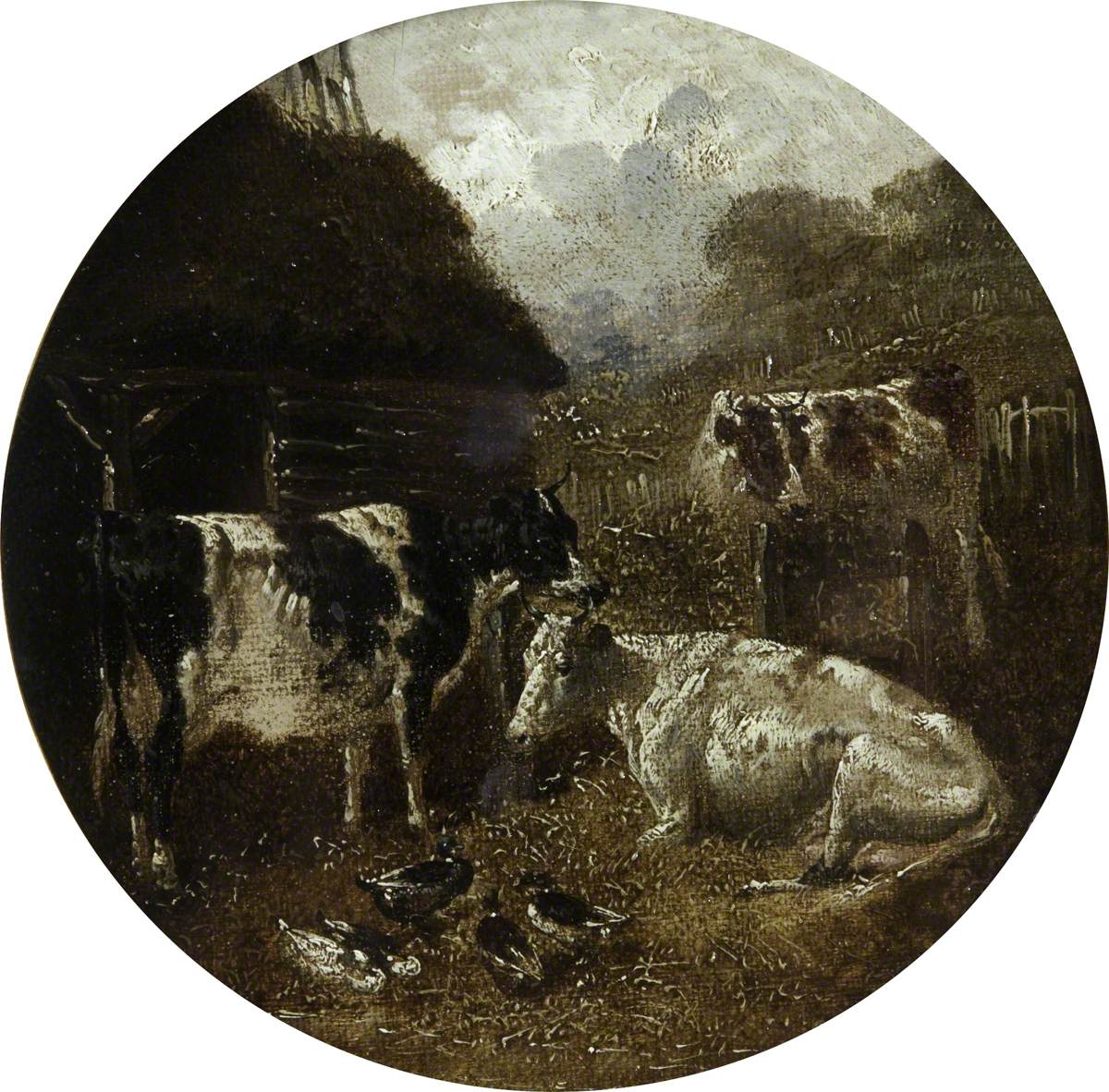 Huit scènes de ferme circulaires : vaches - John Frederick Herring, Sr.