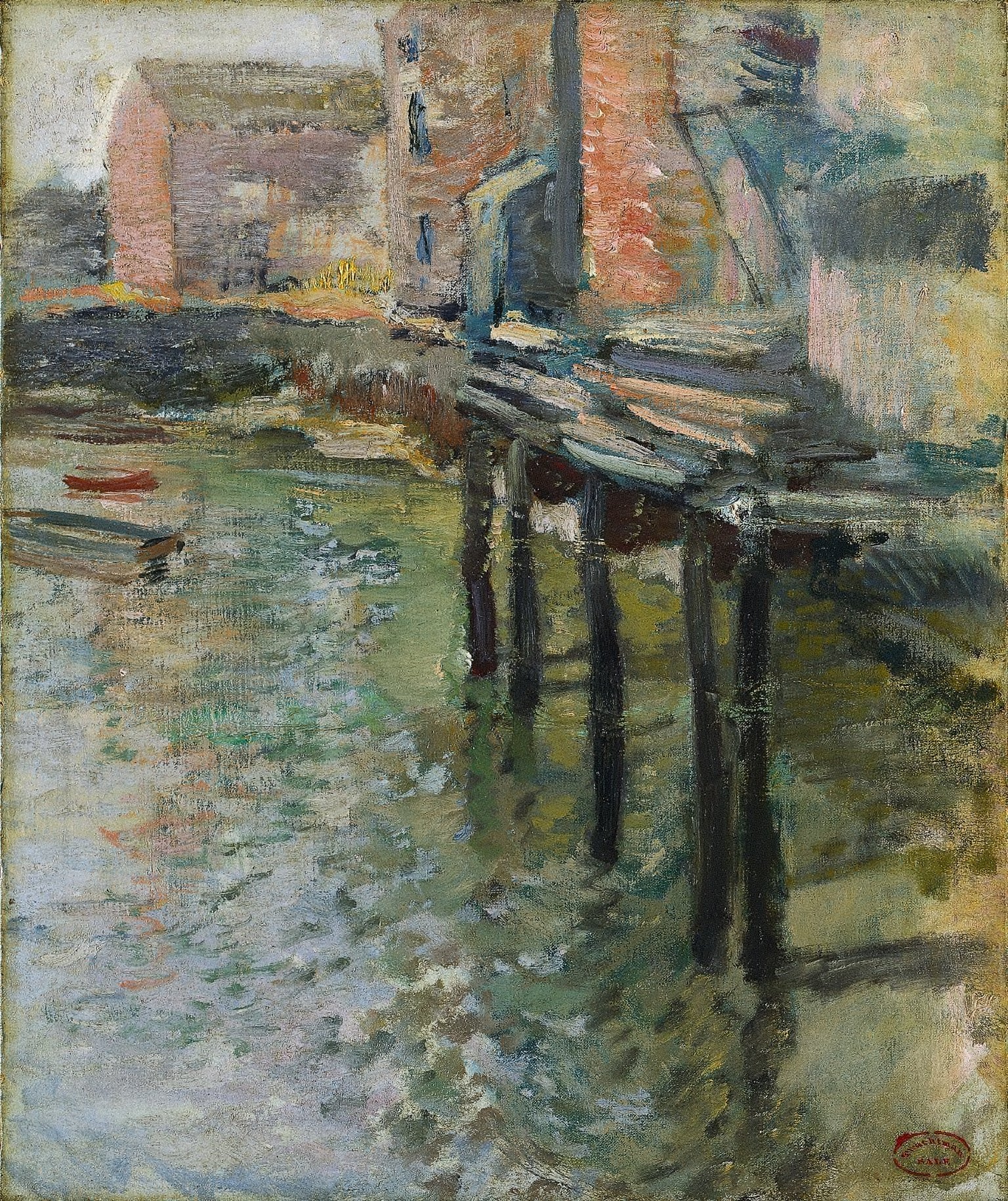 Quai désert (Le vieux moulin de Cos Cob) - John Henry Twachtman