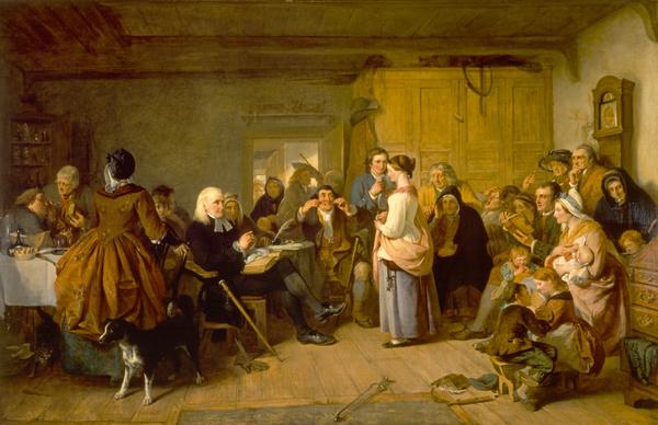 Le Catéchisme presbytérien, John Phillip, 1847, peinture à l’huile
