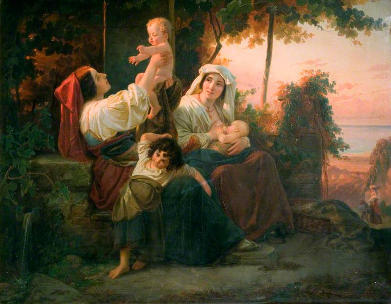 Femmes italiennes dans un vignoble près de Rome - Julius Schrader