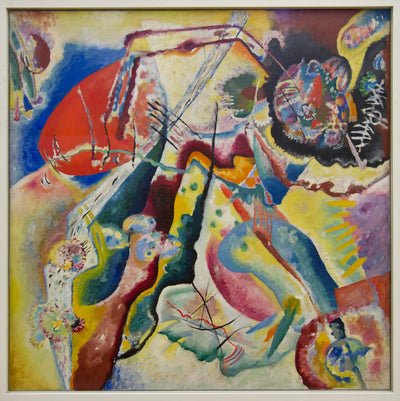 Reproduction du tableau « Tableau à la tache rouge - Vassily Kandinsky » par Alpha Reproduction en peinture à l’huile
