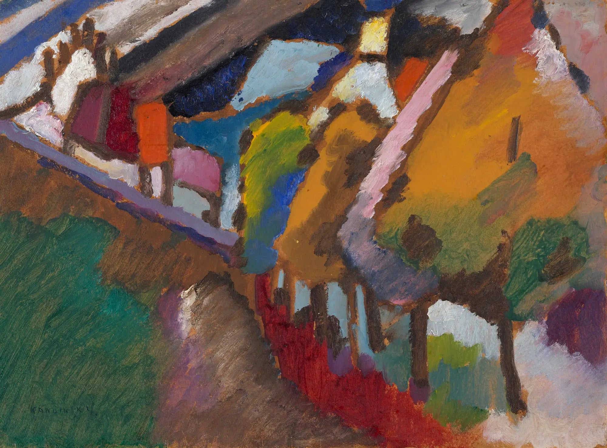 Reproduction du tableau « Murnau - Château et église - Vassily Kandinsky » par Alpha Reproduction en peinture à l’huile