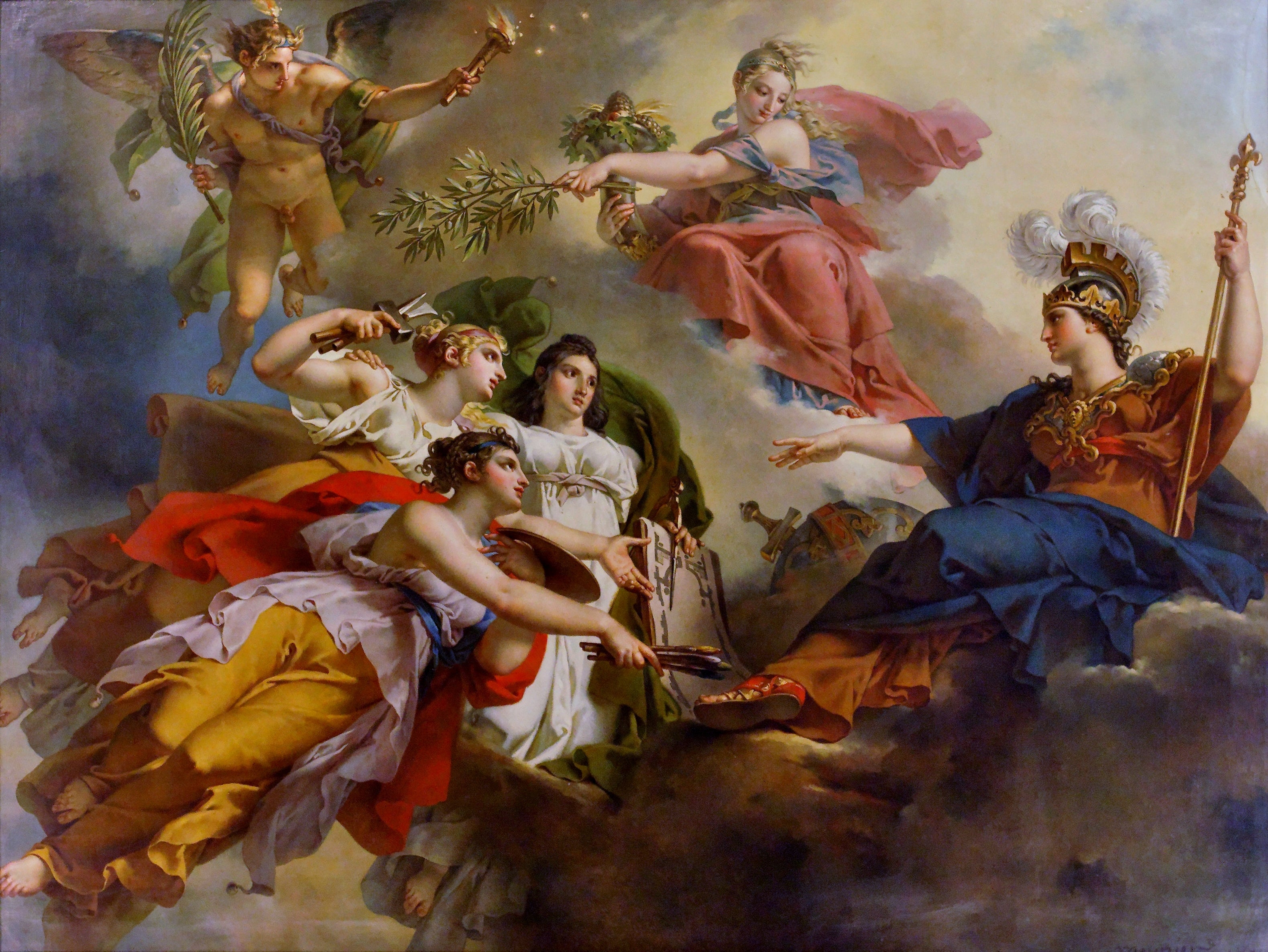 La France, sous les traits de Minerve, protégeant les Arts - Charles Meynier