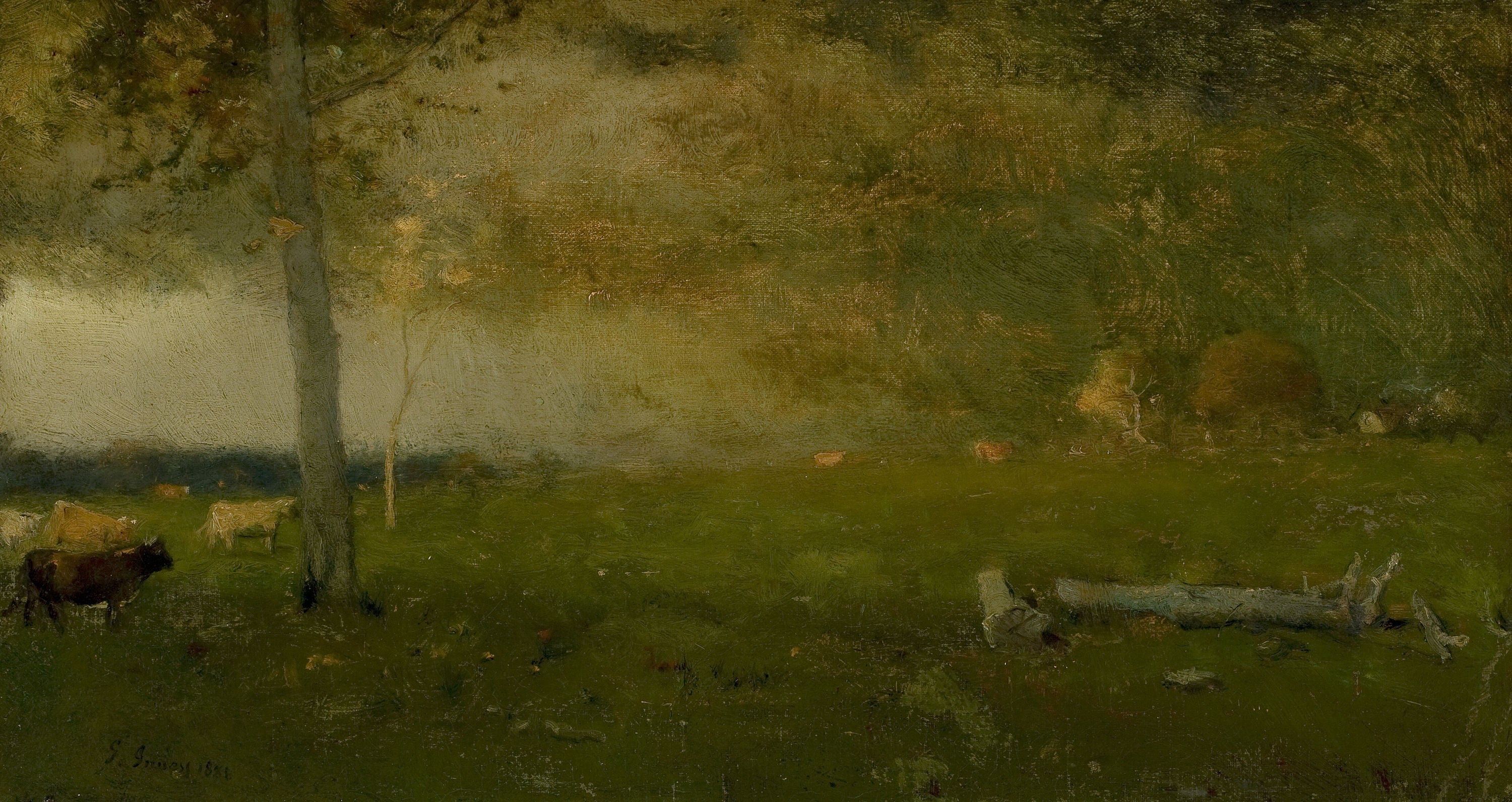 Paysage (bétail dans la tempête) - George Inness