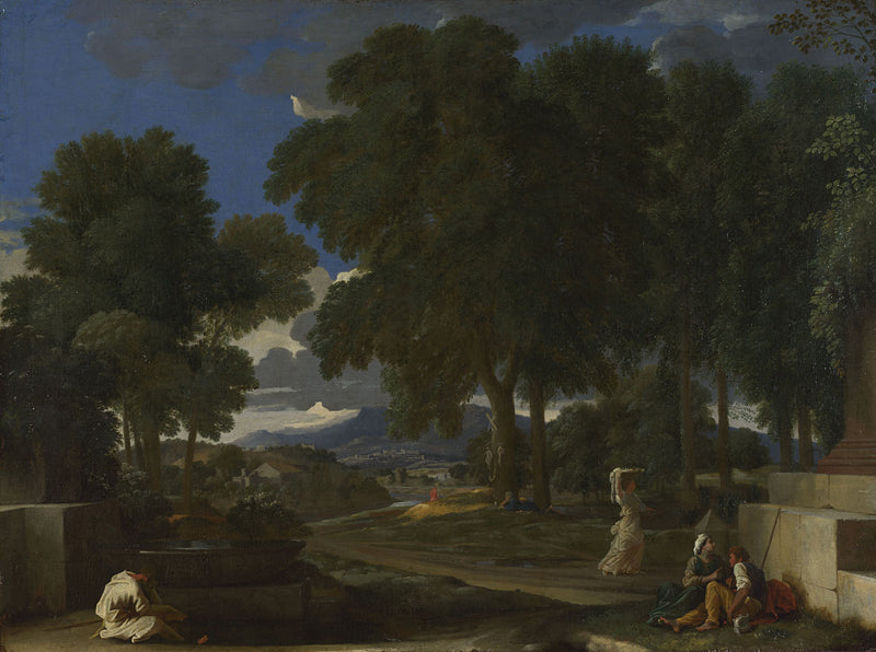 Paysage avec un homme se lavant les pieds - Nicolas Poussin