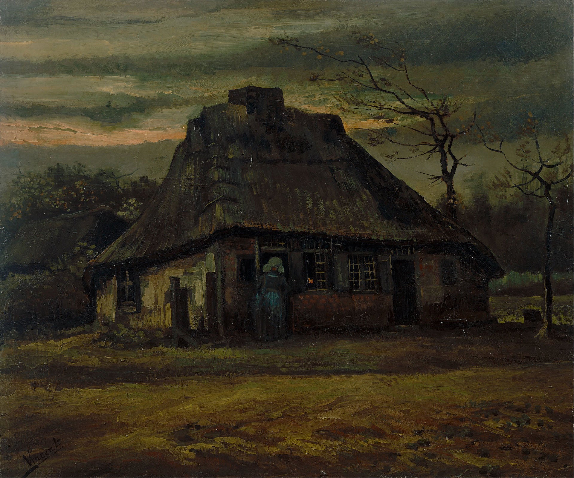 Reproduction du tableau « Le Cottage - Vincent van Gogh » par Alpha Reproduction en peinture à l’huile