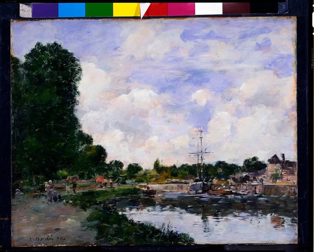 Reproduction du tableau « Un canal à Abbeville - Eugène Boudin » par Alpha Reproduction en peinture à l’huile