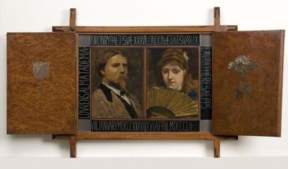 Triptyque avec portrait du peintre Lawrence Alma Tadema et de sa seconde épouse - Lawrence Alma-Tadema