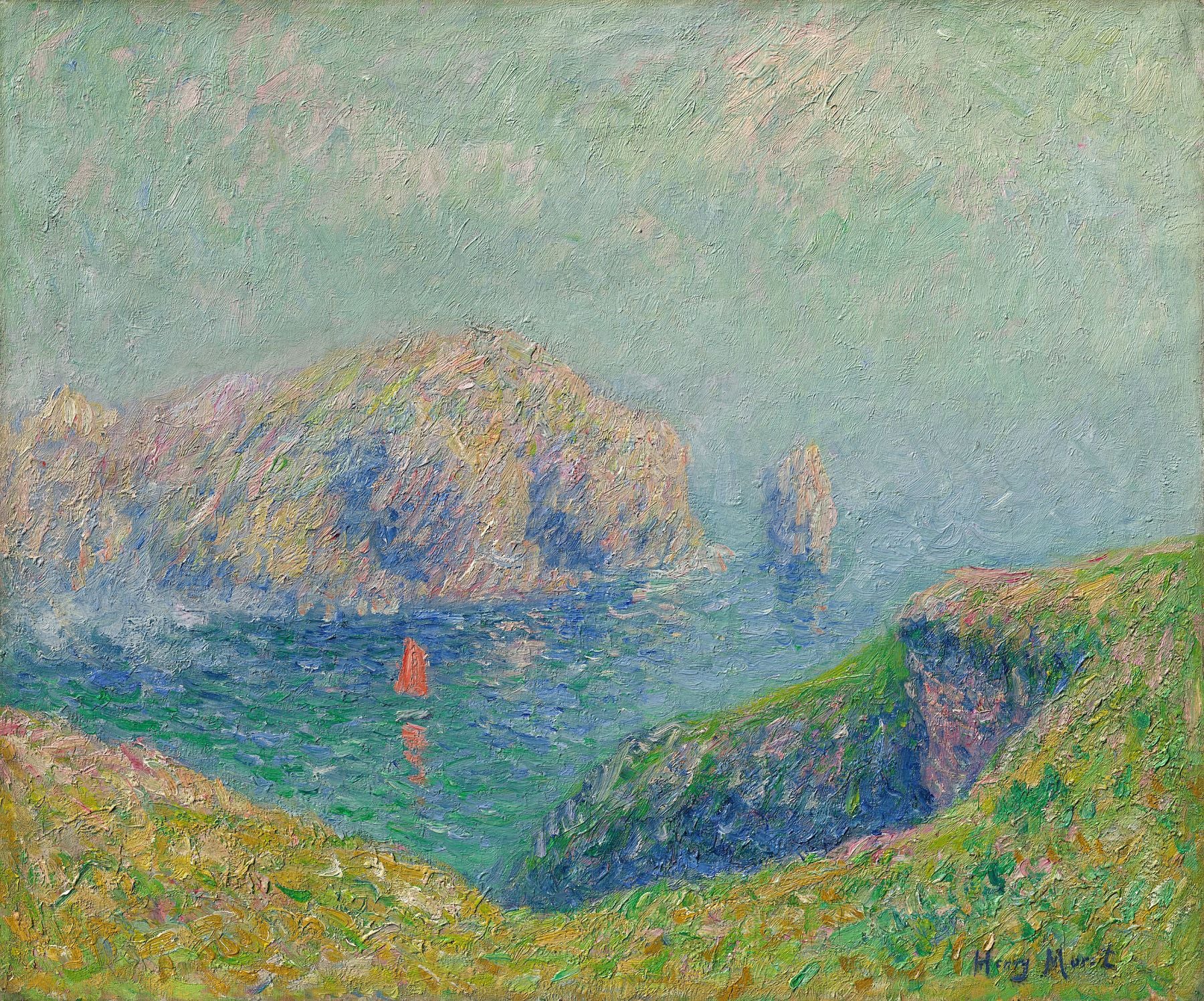 Vue de la baie avec un voilier - Henry Moret - Alpha Reproduction