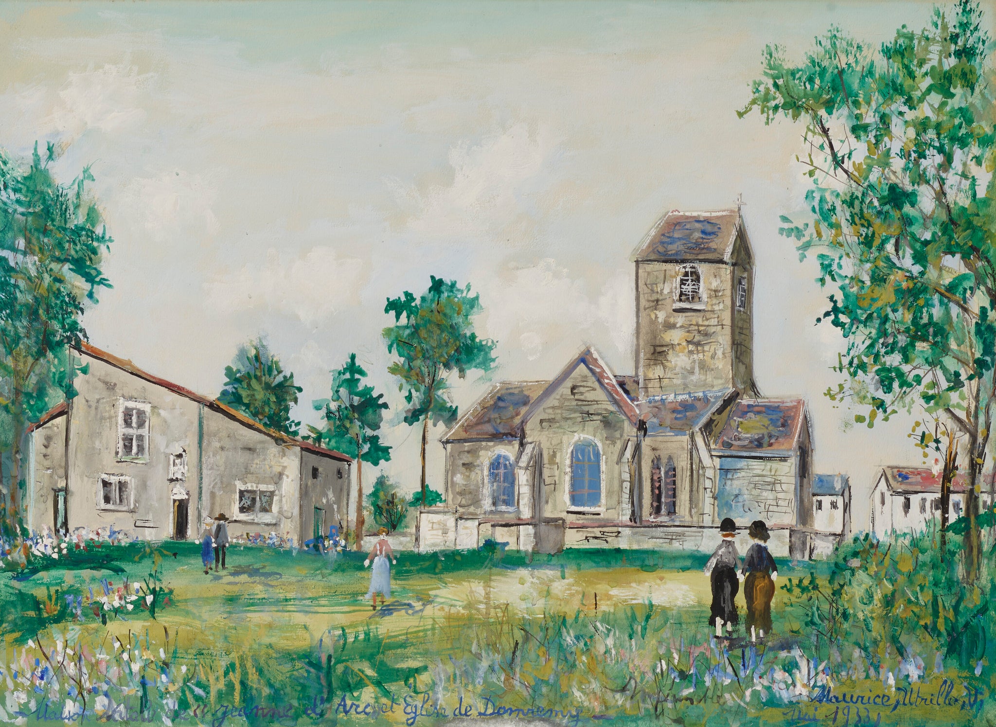 Maison natale de Jeanne d'Arc et l'église de Domrémy - Maurice Utrillo