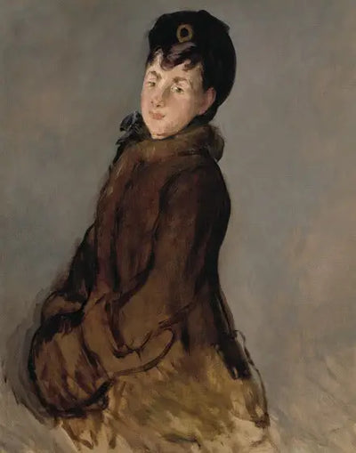 Reproduction du tableau « Portrait d'Isabelle Lemonnier avec un manchon - Édouard Manet » par Alpha Reproduction en peinture à l’huile
