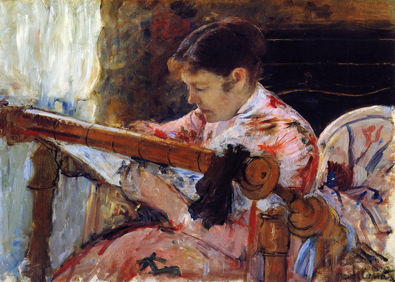 Lydia devant un métier à tapisserie - Mary Cassatt