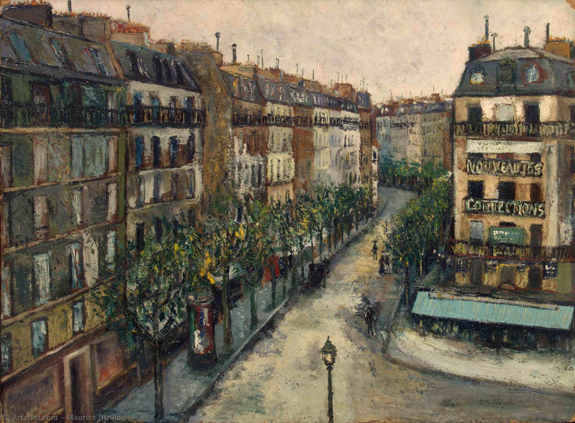 Улица Кюстин на Монмартре - Maurice Utrillo