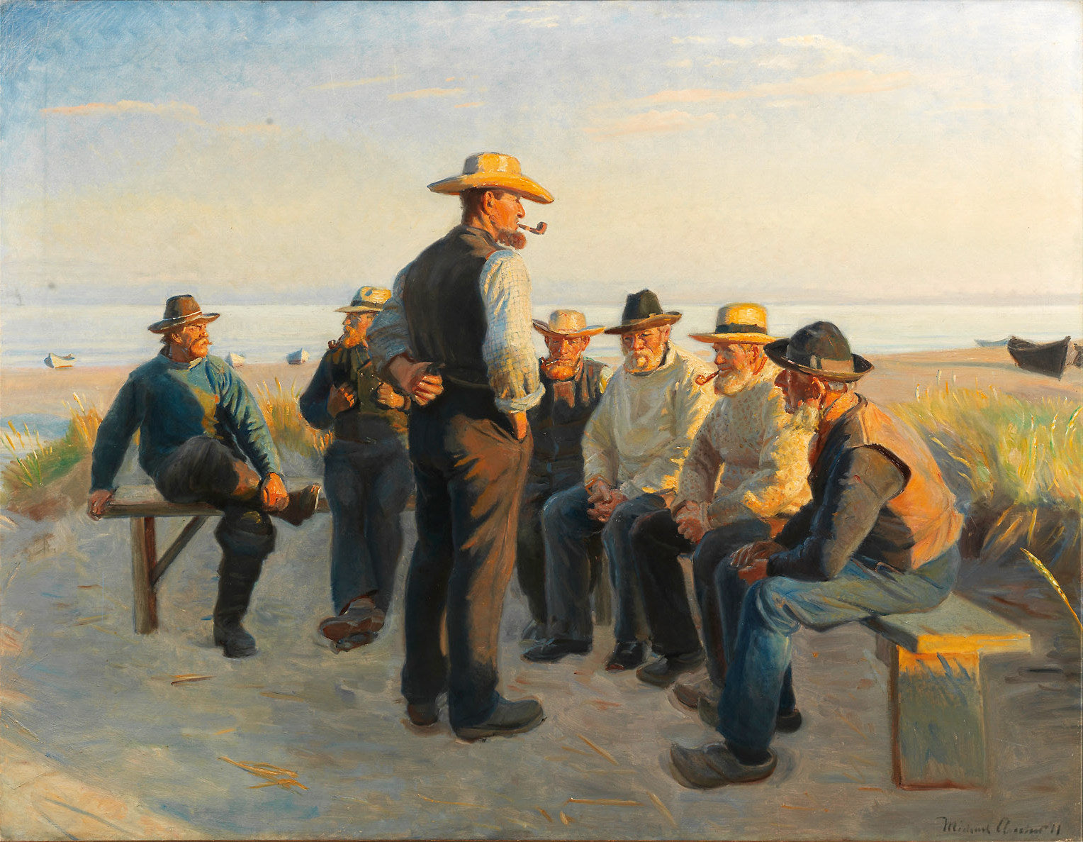 Pêcheurs se reposant sur Skagen Sydstrand un soir d’été. - Michael Peter Ancher - Alpha Reproduction