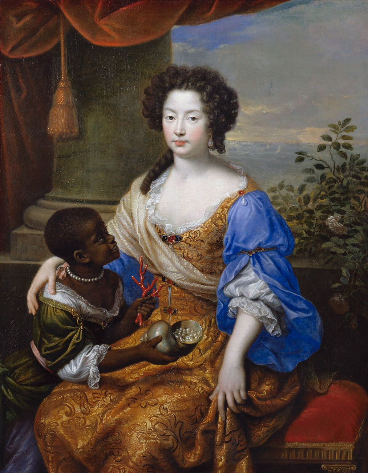 Louise de Kéroualle, duchesse de Portsmouth avec une suivante inconnue - Pierre Mignard