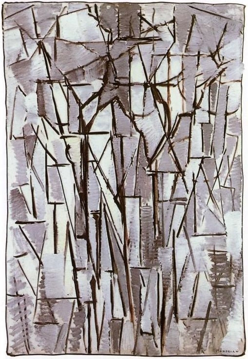 Reproduction du tableau « Composition Arbres II - Piet Mondrian » par Alpha Reproduction en peinture à l’huile
