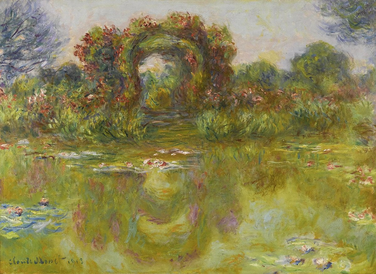 🌺 バラと睡蓮の池、クロード・モネ、1913年