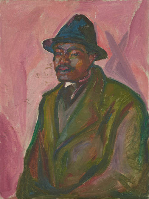 Reproduction du tableau « Africain en manteau vert - Edvard Munch » par Alpha Reproduction en peinture à l’huile