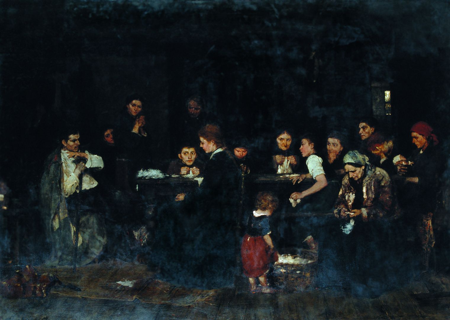 Fabrication de charpie, Mihály Munkácsy, 1871