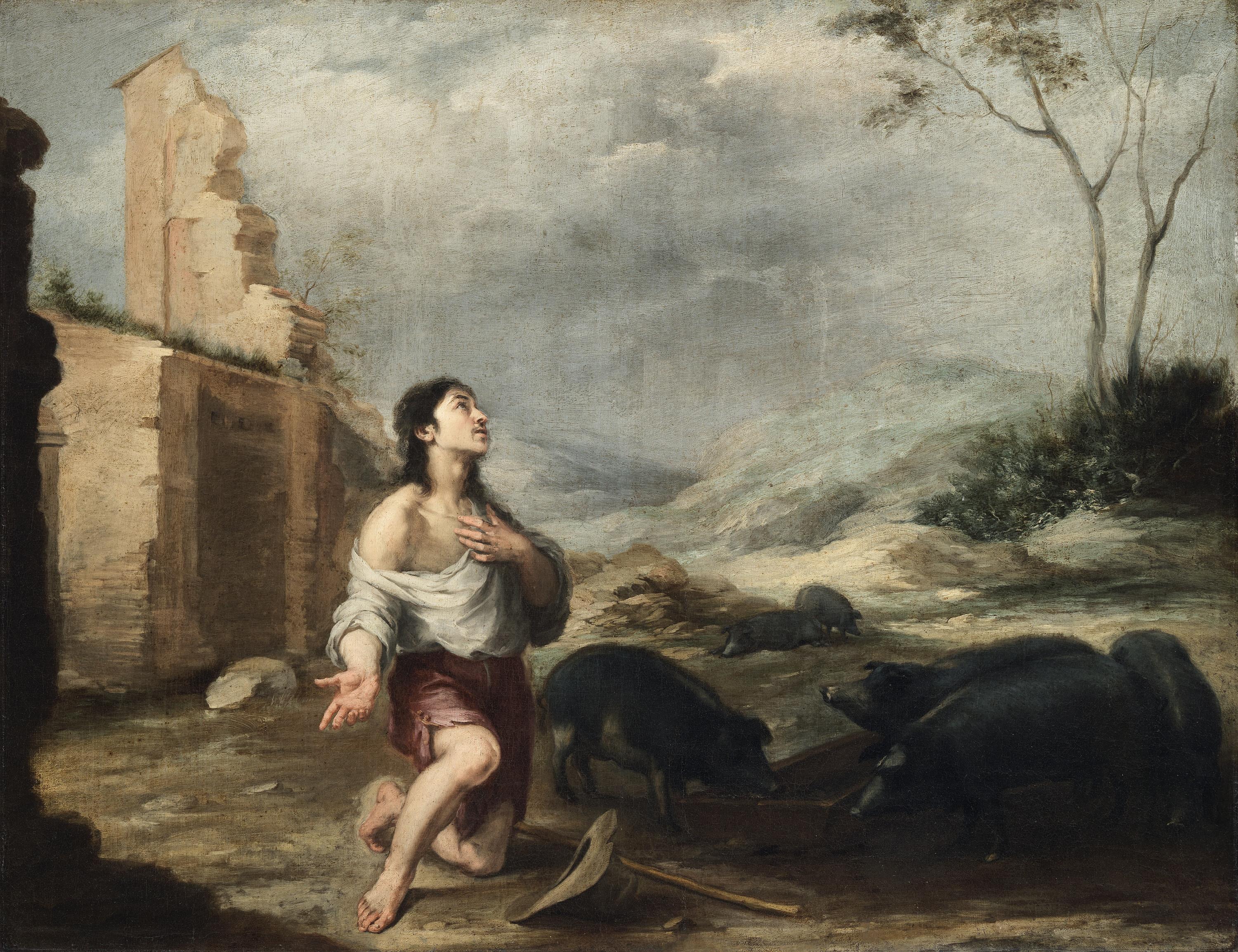 Le fils prodigue nourrissant les porcs - Bartolomé Esteban Murillo