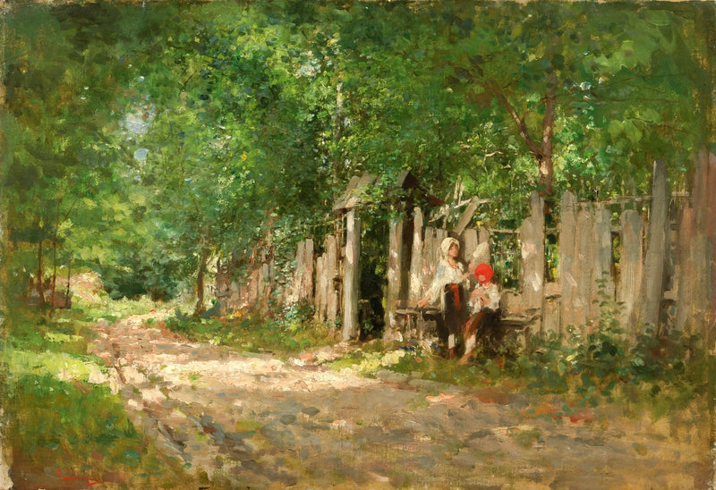 Fileuses à la porte - Nicolae Grigorescu