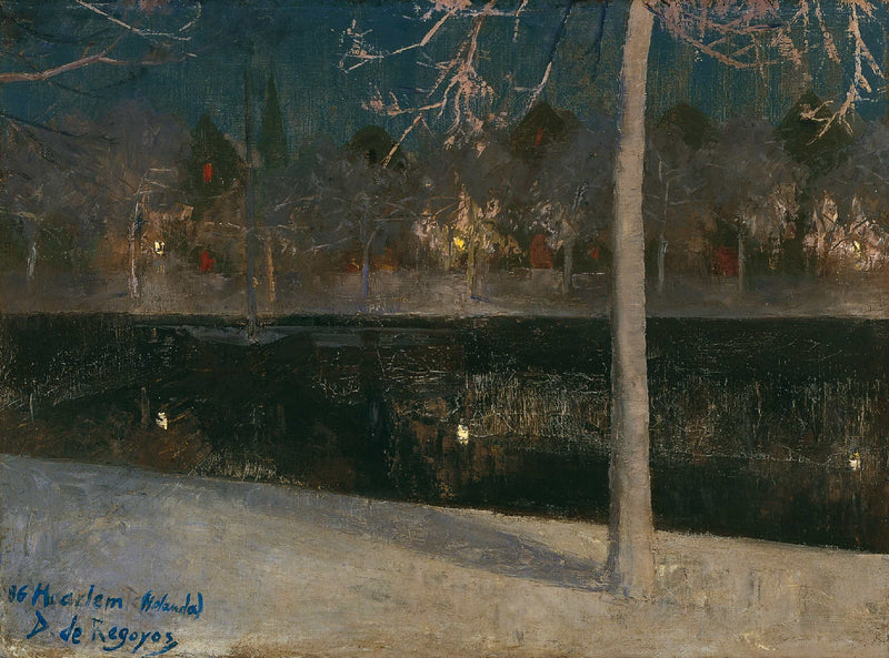 夜の雪景色。ハールレム - ダリオ・デ・レゴヨス