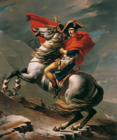 Reproduction du tableau « Bonaparte franchissant le Grand-Saint-Bernard - Jacques-Louis David » par Alpha Reproduction en peinture à l’huile