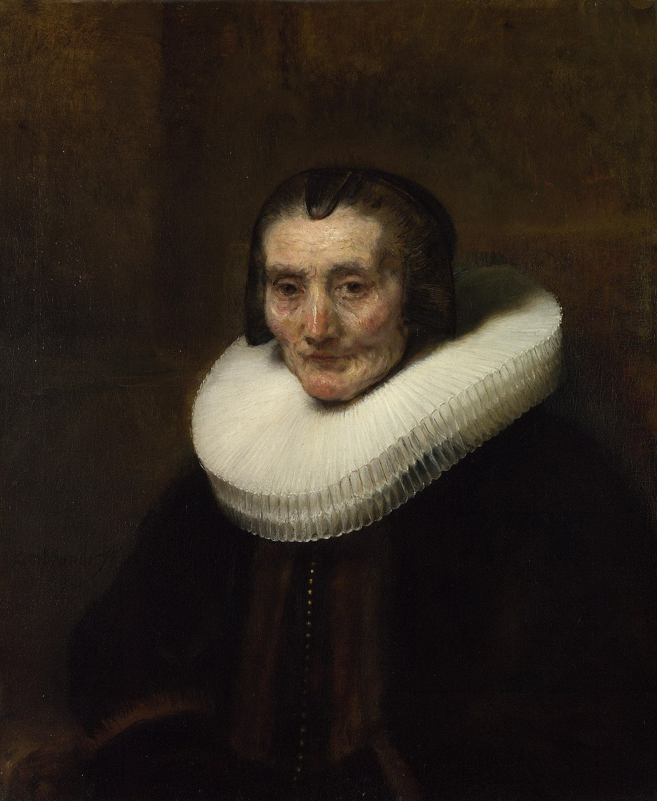 Reproduction du tableau « Buste de Margaretha de Geer - Rembrandt » par Alpha Reproduction en peinture à l’huile