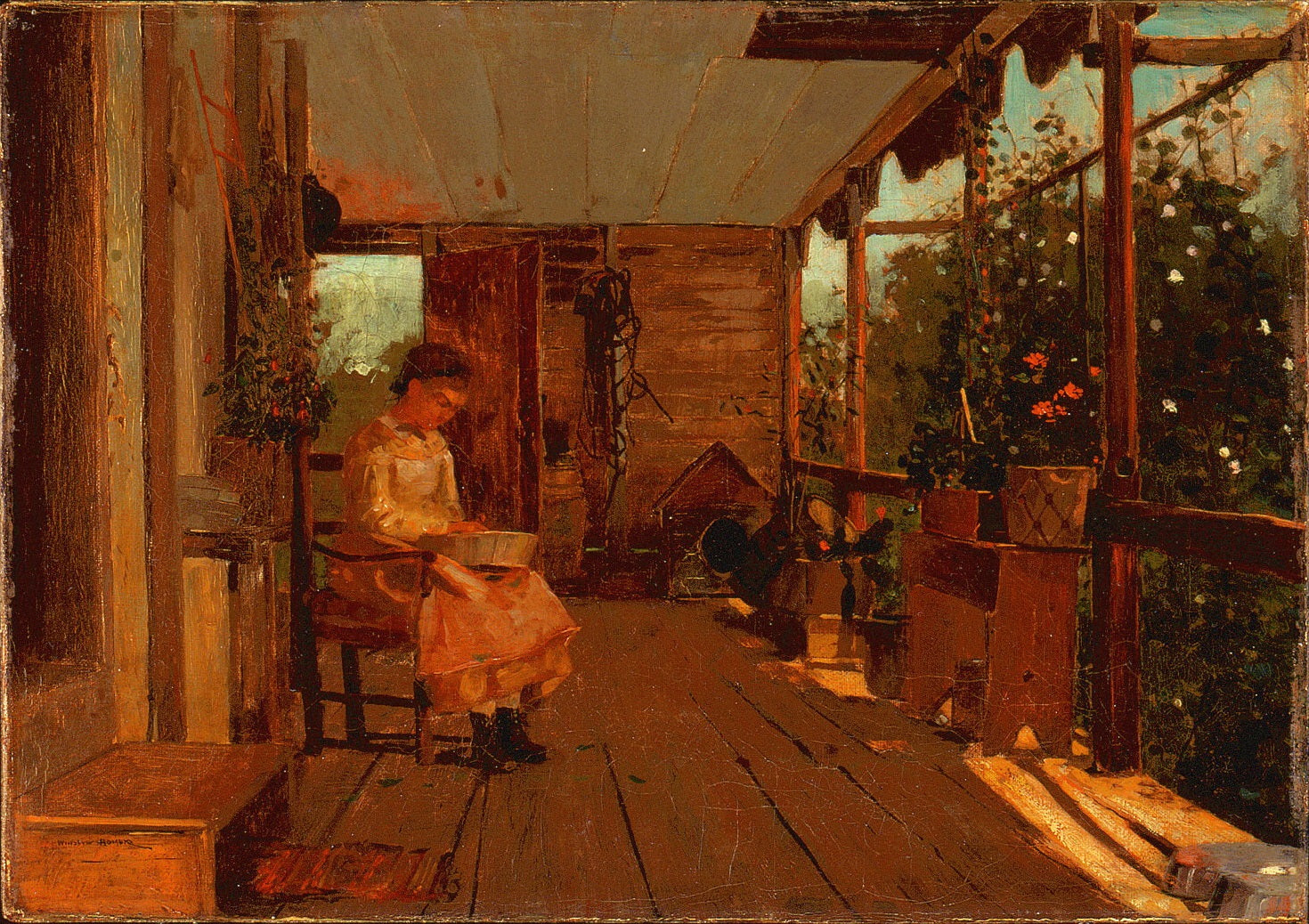 Fille écossant des petits pois - Winslow Homer