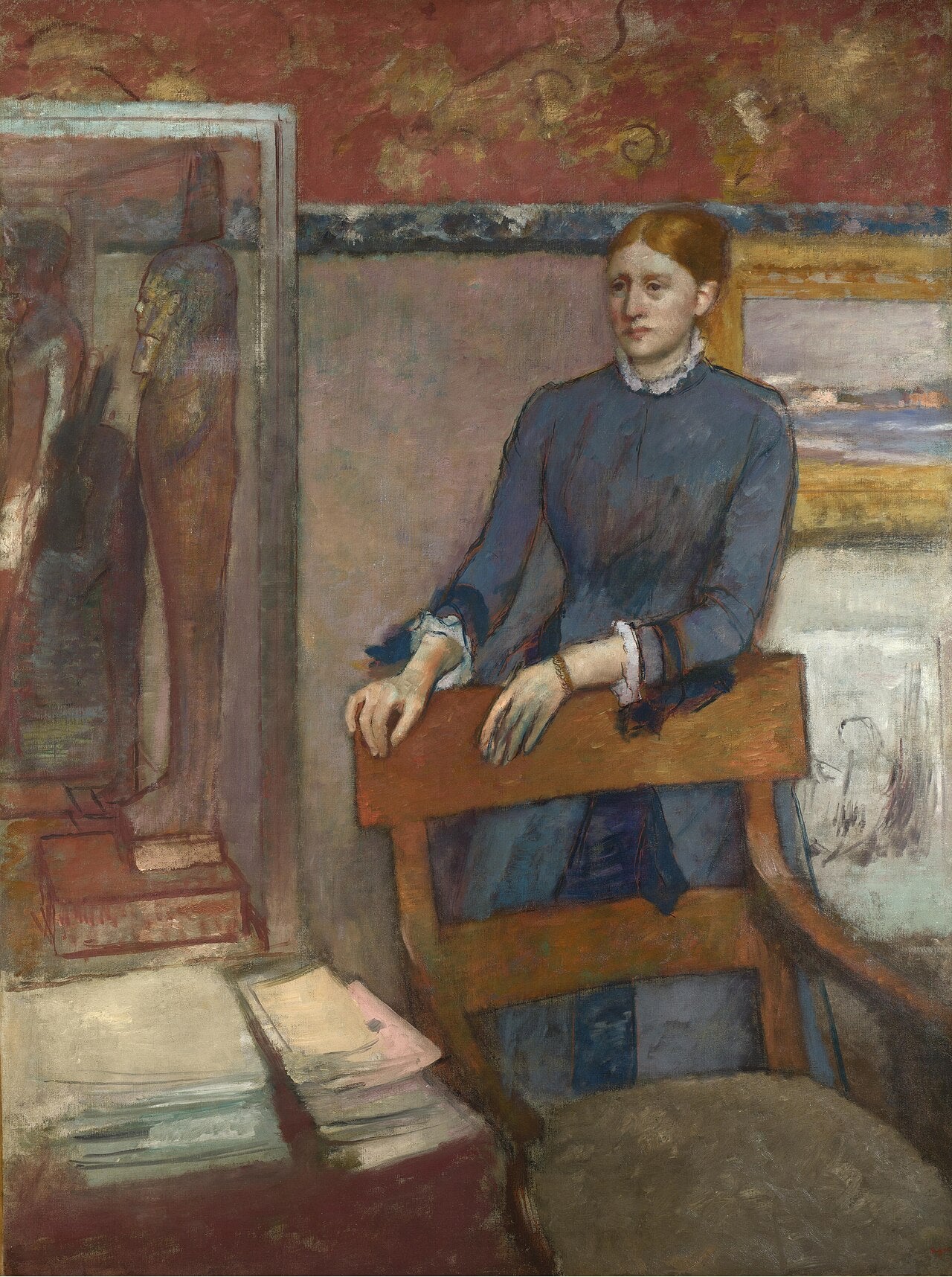 Reproduction du tableau « Hélène Rouart dans le bureau de son père - Edgar Degas » par Alpha Reproduction en peinture à l’huile