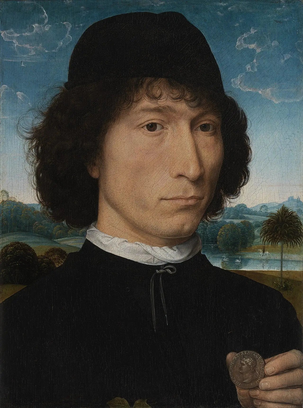 Homme avec une pièce de monnaie romaine - Hans Memling - Alpha Reproduction