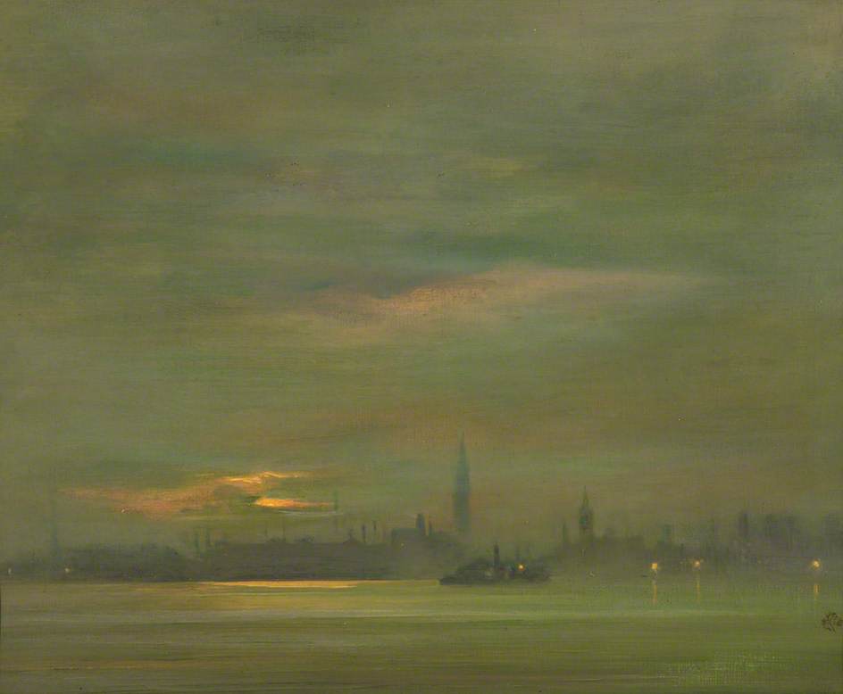 Reproduction du tableau « La Tamise, le soir - James Abbott McNeill Whistler » par Alpha Reproduction en peinture à l’huile