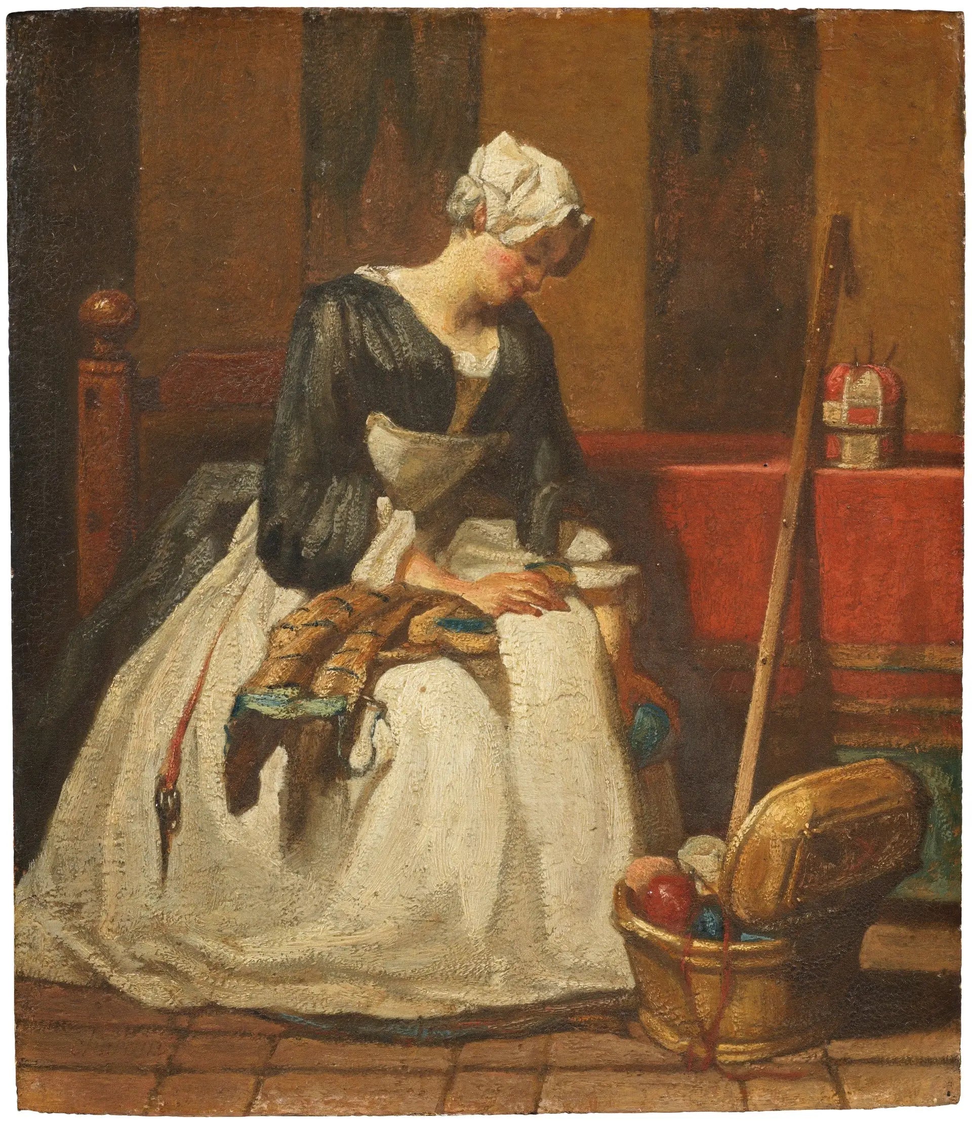 La brodeuse - Jean Siméon Chardin - Alpha Reproduction