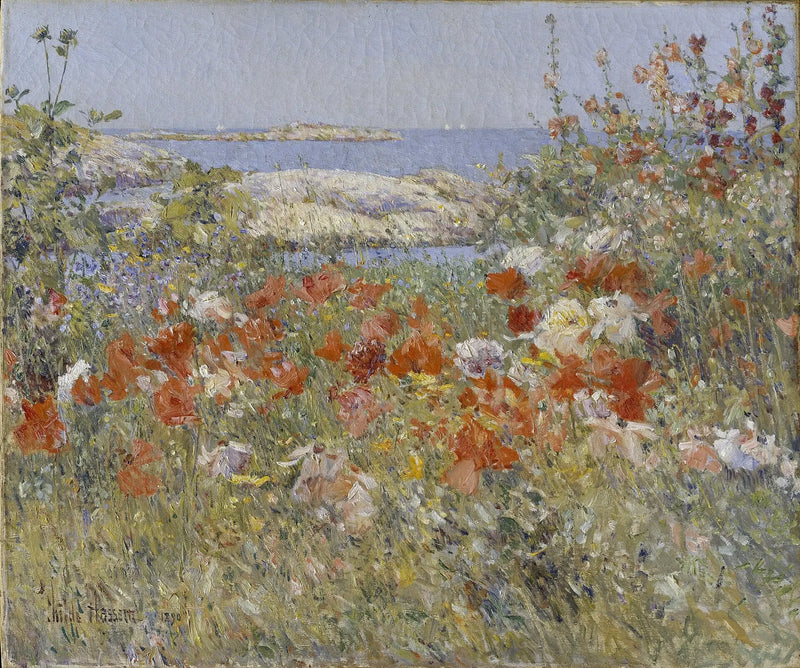 シシリア・サクスターの庭、ショール諸島、メイン州 - チルド・ハッサム

Source:
Le Jardin de Cecilia Thaxter, îles de Shoals, Maine - Childe Hassam