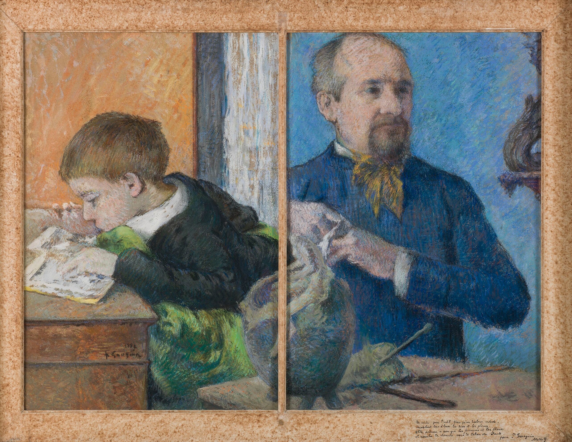 彫刻家ジャン・ポール・オーベ（1837-1916）とその息子エミール - ポール・ゴーギャン