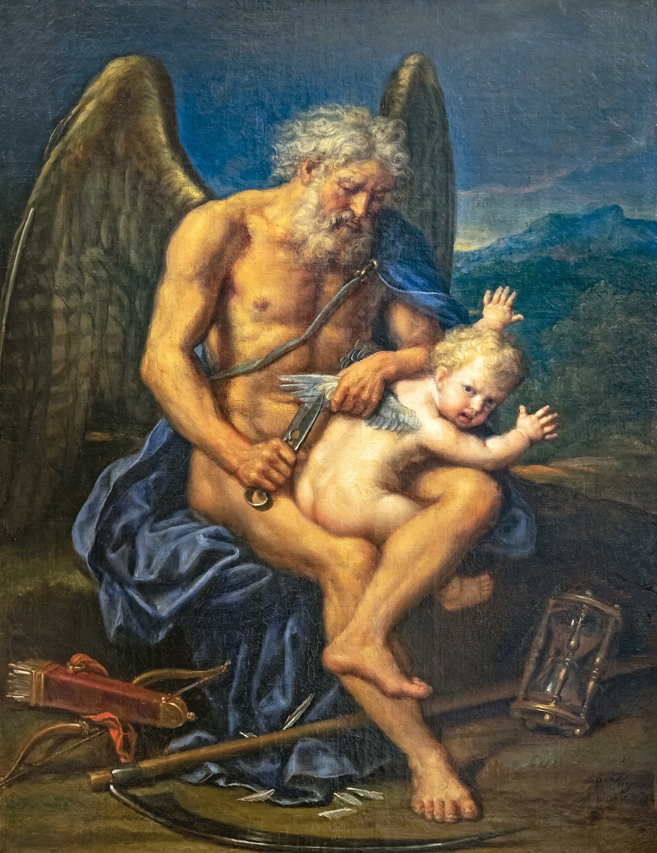Le Temps coupant les ailes de l'Amour - Pierre Mignard