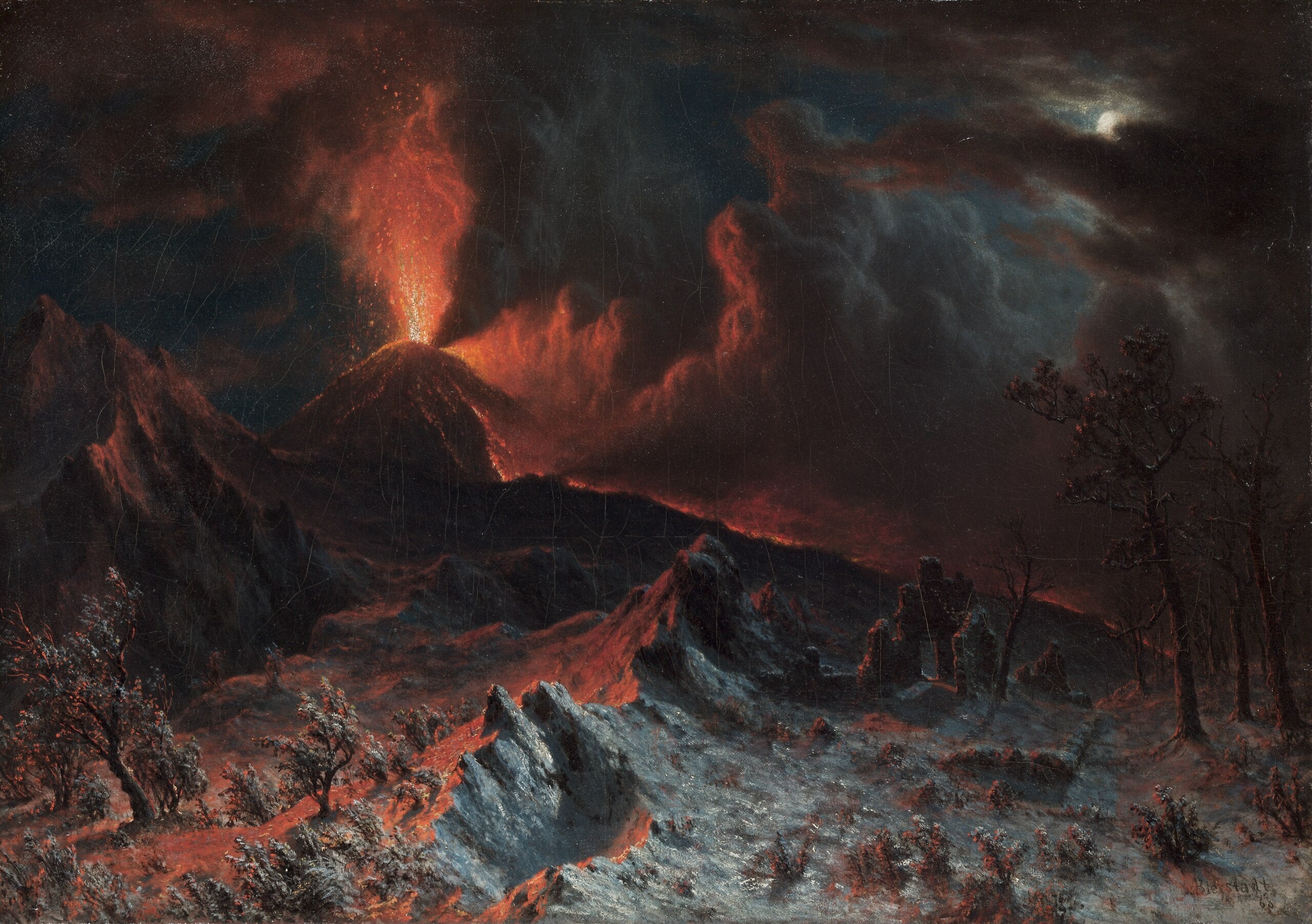 Le Vésuve à minuit - Albert Bierstadt